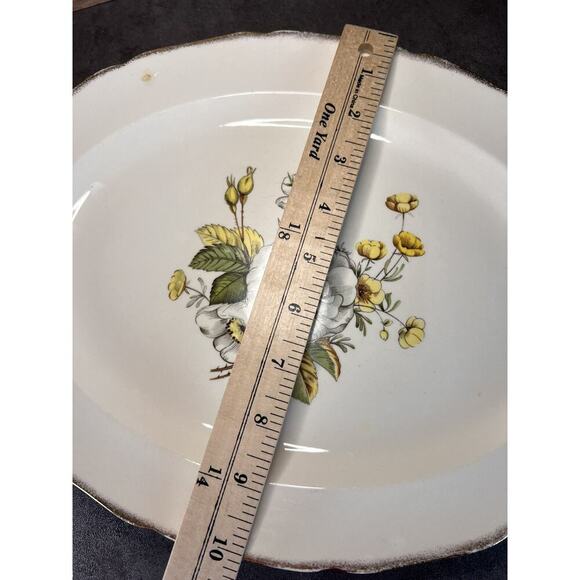 Vtg Canonsburg The Hallmark Magnolia Pattern 22 Kt. Oval Platter Serving Dish - Picture 9 of 11
